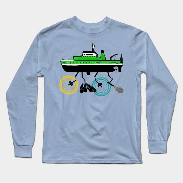 Research Vessel Long Sleeve T-Shirt by Scienceosaurus